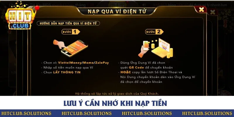 Những lưu ý quan trọng trong quá trình nạp tiền vào cổng game qua ví điện tử